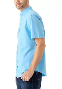 Short Sleeve Washed Oxford Shirt