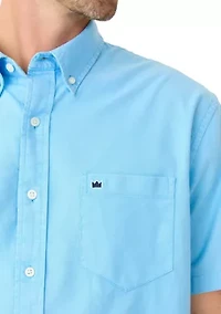 Short Sleeve Washed Oxford Shirt