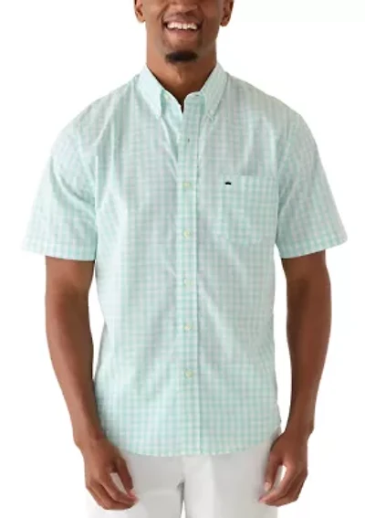 Men's Short Sleeve Poplin Plaid Shirt