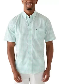 Men's Short Sleeve Poplin Plaid Shirt