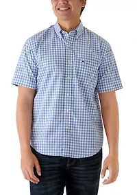 Men's Short Sleeve Poplin Plaid Shirt
