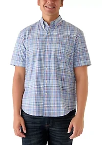 Men's Short Sleeve Poplin Plaid Shirt