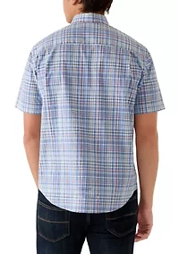 Men's Short Sleeve Poplin Plaid Shirt