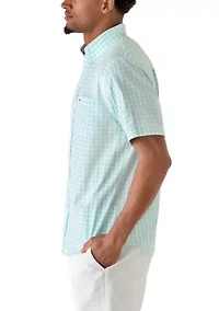 Men's Short Sleeve Poplin Plaid Shirt