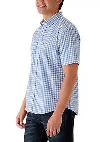Men's Short Sleeve Poplin Plaid Shirt