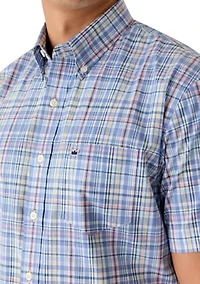 Men's Short Sleeve Poplin Plaid Shirt