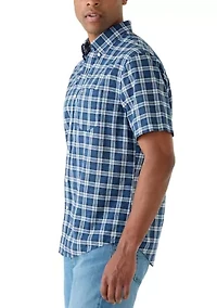 Men's Light Weight Plaid Button Down Shirt