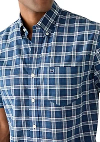 Men's Light Weight Plaid Button Down Shirt