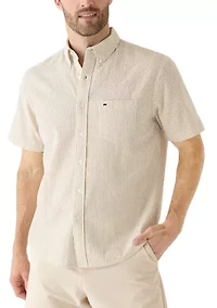 Men's Short Sleeve Striped Seersucker Shirt