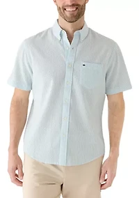 Men's Short Sleeve Striped Seersucker Shirt