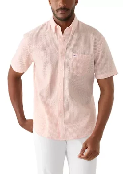 Men's Short Sleeve Striped Seersucker Shirt