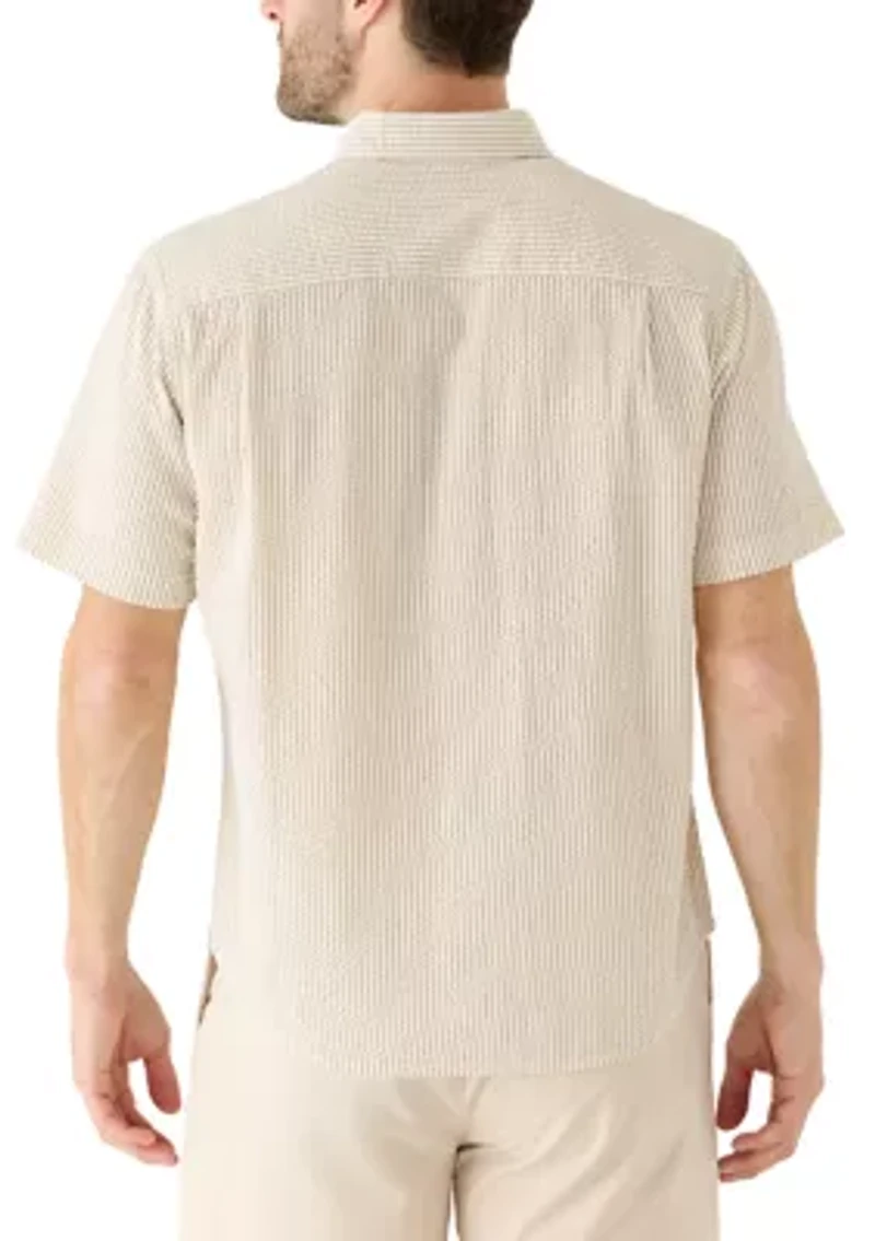 Men's Short Sleeve Striped Seersucker Shirt