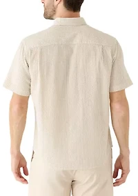 Men's Short Sleeve Striped Seersucker Shirt