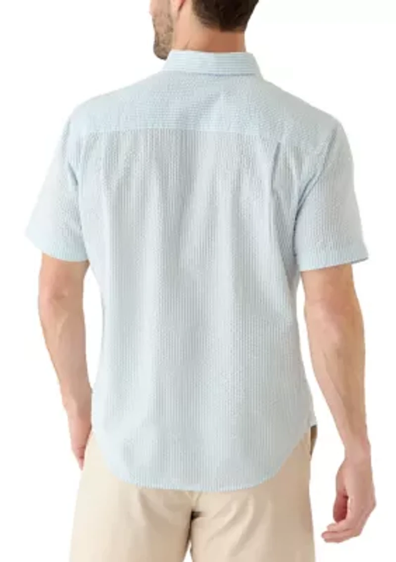 Men's Short Sleeve Striped Seersucker Shirt