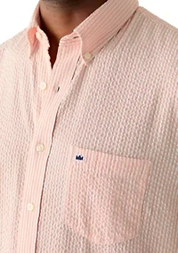 Men's Short Sleeve Striped Seersucker Shirt