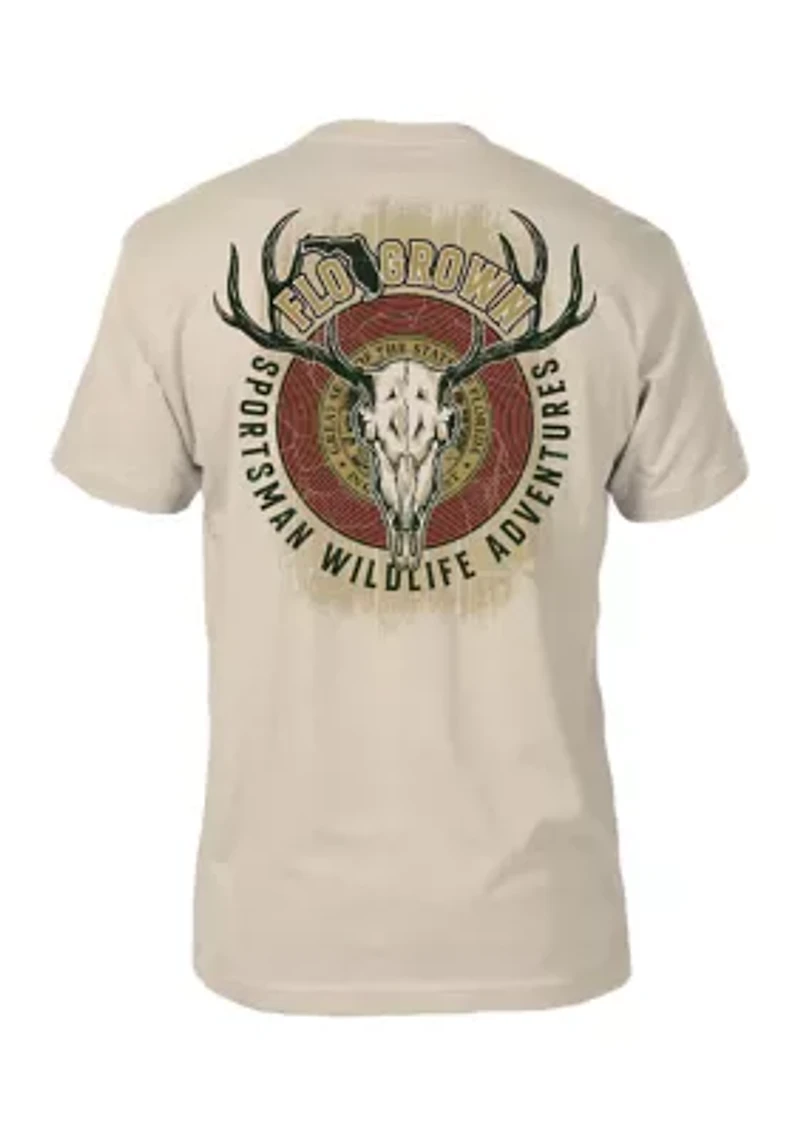 Men's Deer Skull Outdoor Graphic T-Shirt