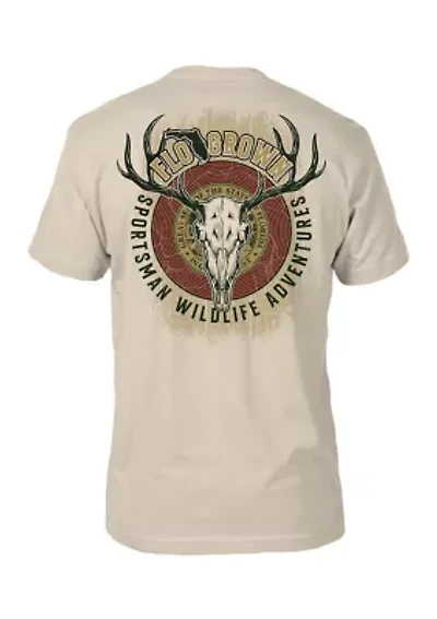 Men's Deer Skull Outdoor Graphic T-Shirt