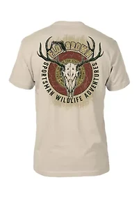 Men's Deer Skull Outdoor Graphic T-Shirt