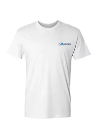 Men's Short Sleeve Blue Beach Landscape Graphic T-Shirt