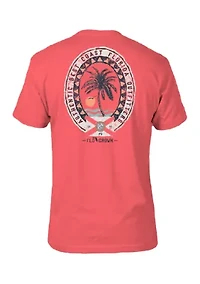 Men's Rustic Surf Oval Graphic T-Shirt