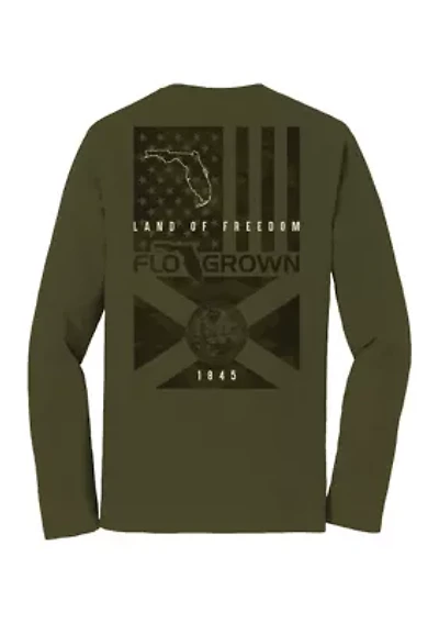 Men's Camo Flag Long Sleeve T-Shirt