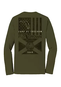 Men's Camo Flag Long Sleeve T-Shirt