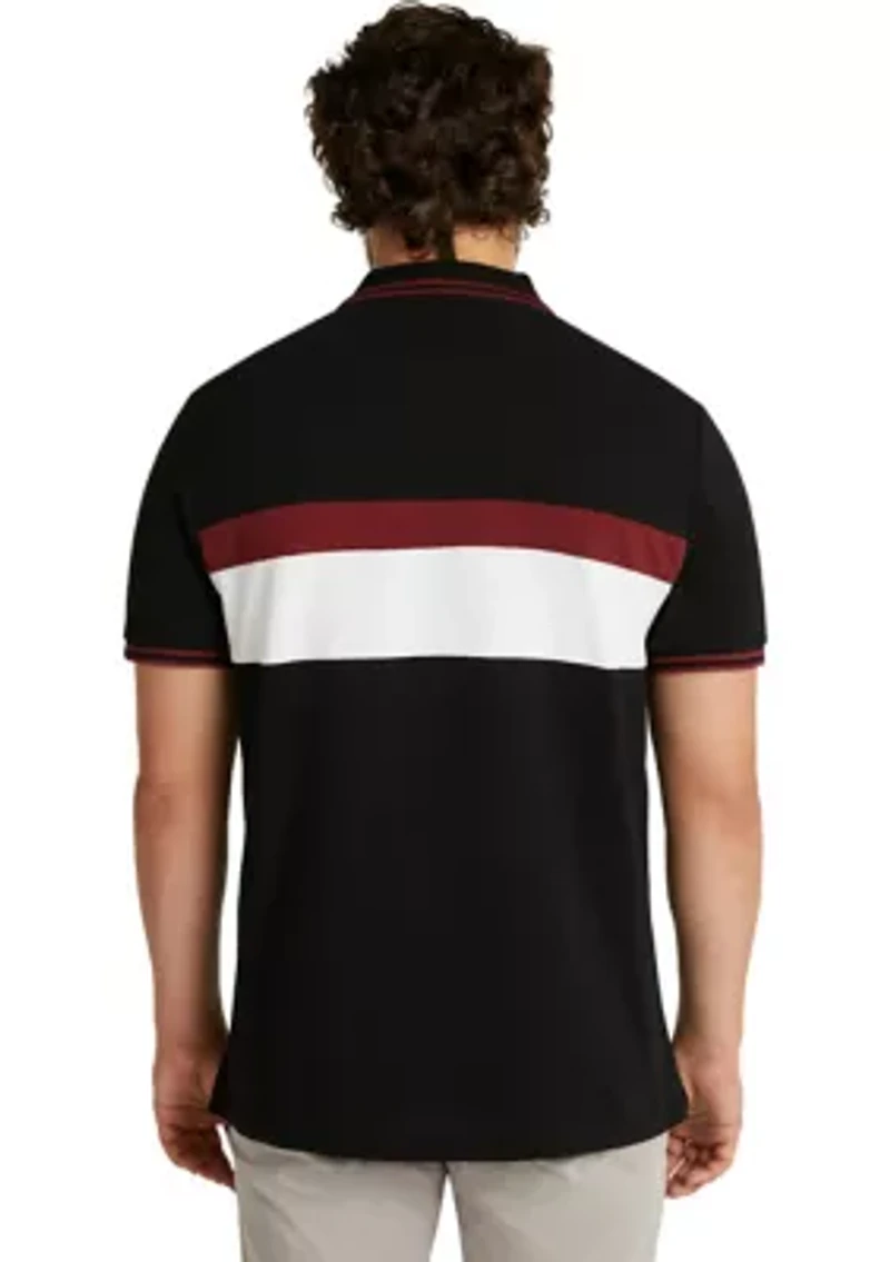 Big & Tall Short Sleeve Kendall Splice Zip Neck Polo Shirt