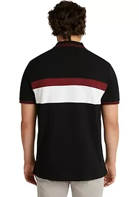Big & Tall Short Sleeve Kendall Splice Zip Neck Polo Shirt