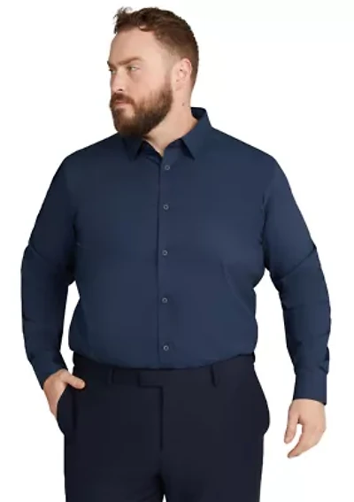 Big & Tall Long Sleeve Freemon Stretch Dress Shirt