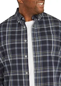 Big & Tall Long Sleeve Spencer Stretch Check Shirt