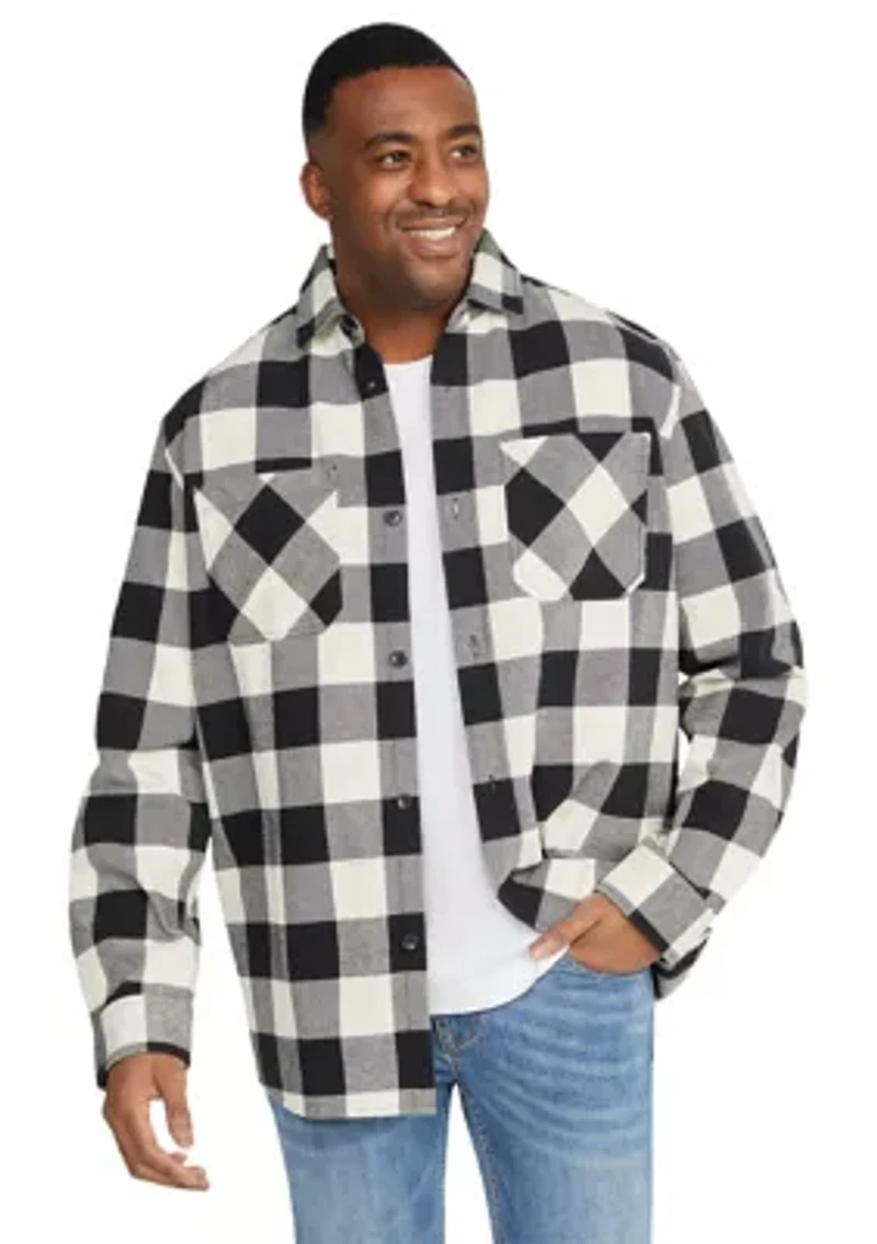 Big & Tall Long Sleeve Stedman Check Overshirt