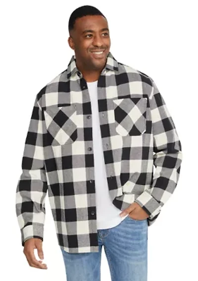 Big & Tall Long Sleeve Stedman Check Overshirt