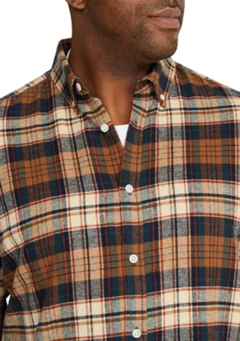Big & Tall Long Sleeve Jasper Brushed Check Shirt
