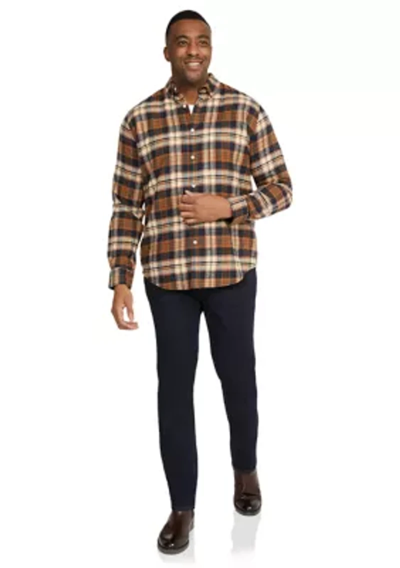 Big & Tall Long Sleeve Jasper Brushed Check Shirt