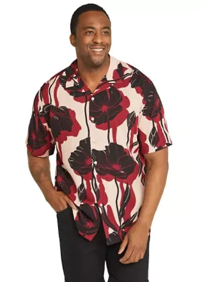 Big & Tall Short Sleeve Manny Relaxed Fit Printed Shirt