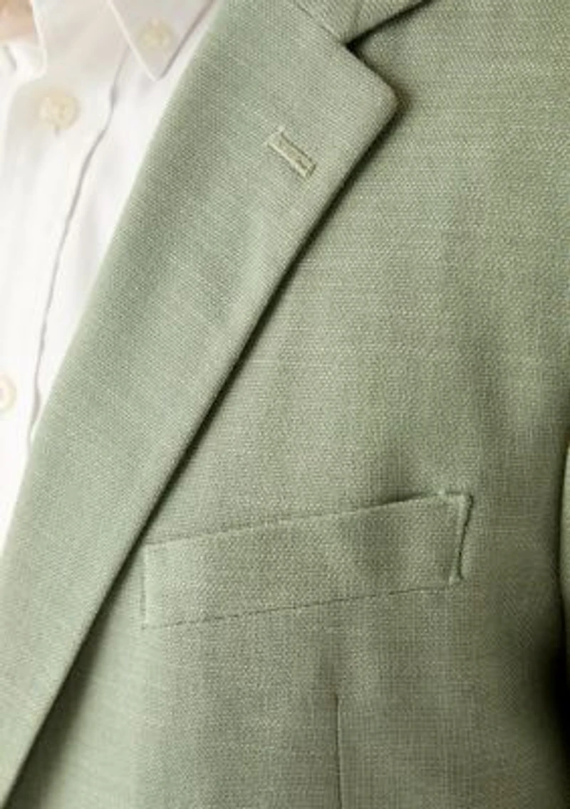 Men's Green Structure Weaved Sportcoat