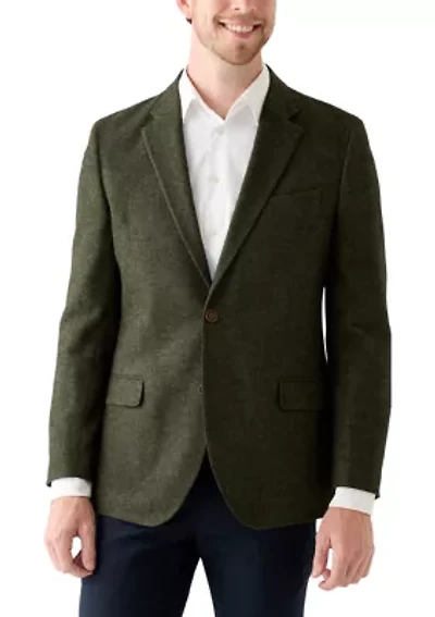 Olive Herringbone Tweed Sport Coat