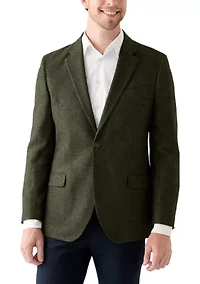 Olive Herringbone Tweed Sport Coat