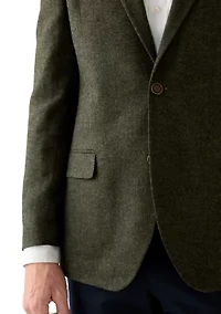 Olive Herringbone Tweed Sport Coat