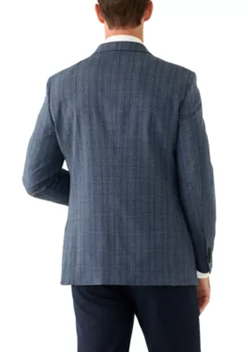 Men's Blue Plaid Suit Jacket