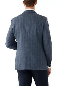 Men's Blue Plaid Suit Jacket