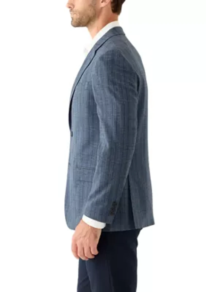 Men's Blue Plaid Suit Jacket
