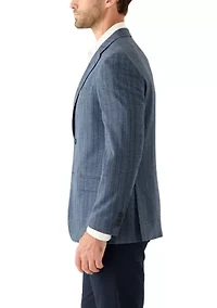 Men's Blue Plaid Suit Jacket