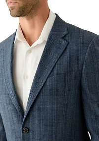 Men's Blue Plaid Suit Jacket