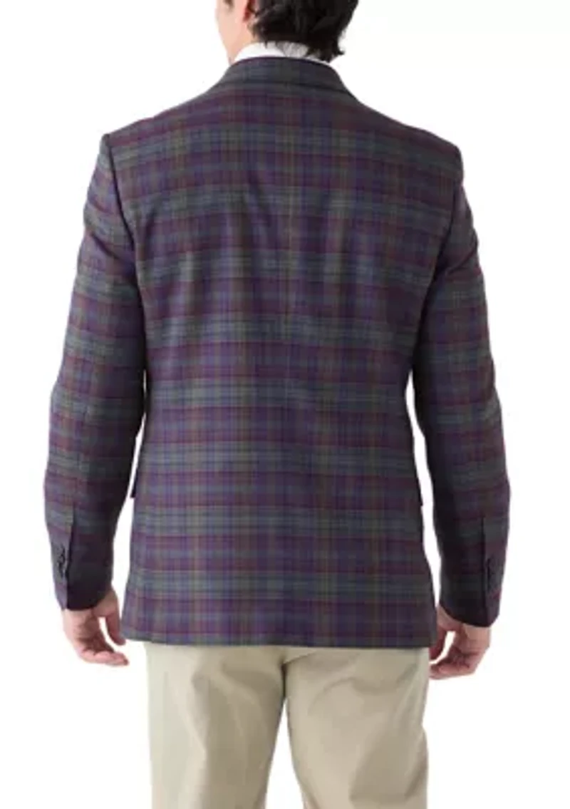 Purple and Olive Plaid Sport Coat