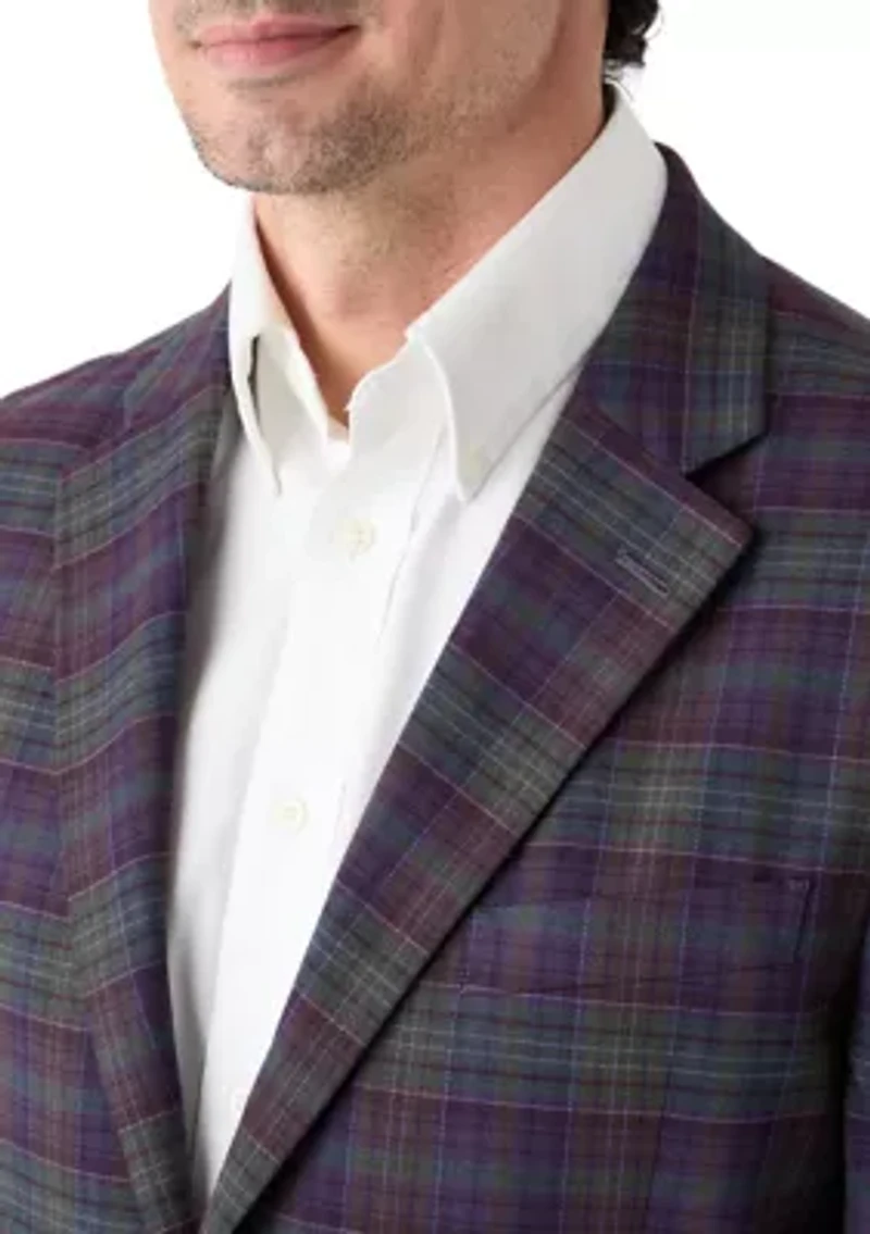 Purple and Olive Plaid Sport Coat