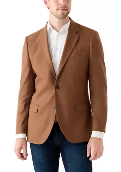 Solid Brown Flannel Touch Sport Coat