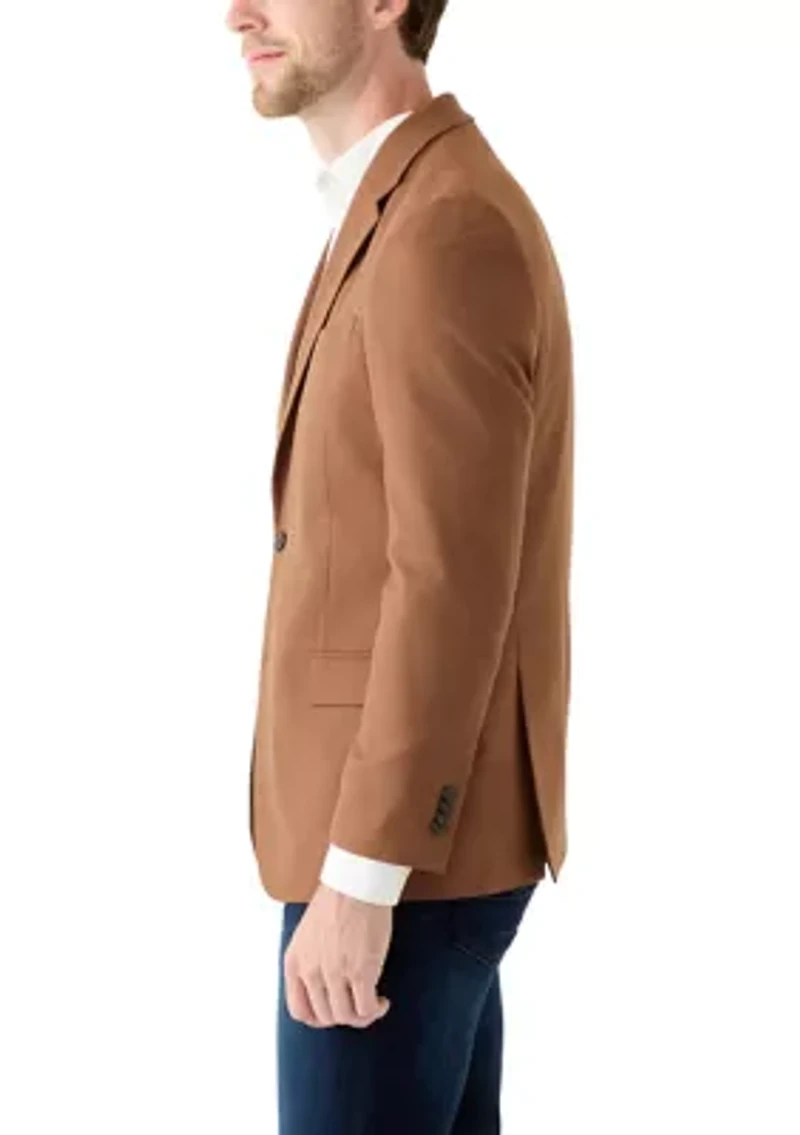 Solid Brown Flannel Touch Sport Coat