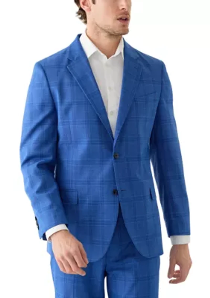 Blue Plaid Suit Separate Jacket