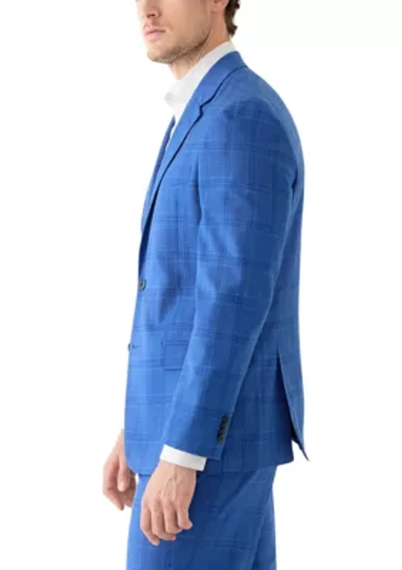 Blue Plaid Suit Separate Jacket
